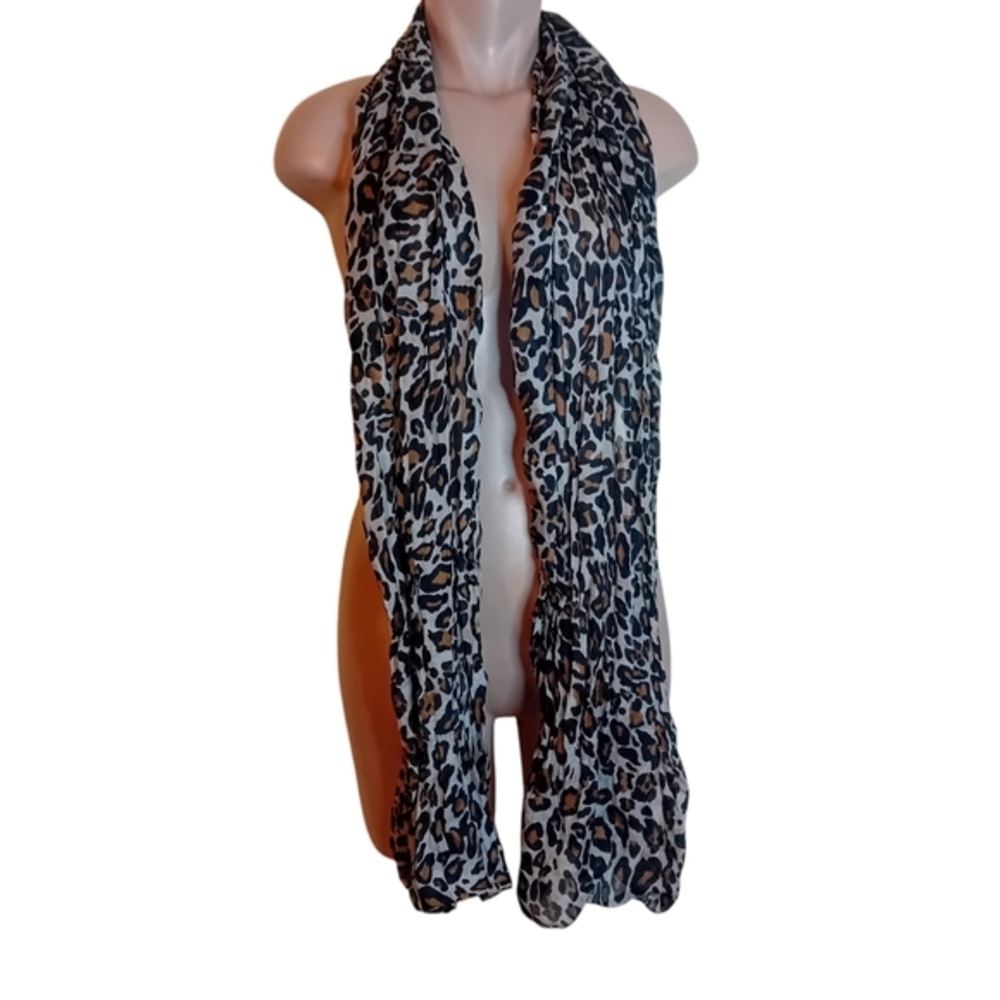 Womens Cheetah Leopaed Animal Print Long Skinny Fashion Scarf Winter Lightweight